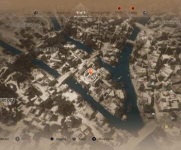 AC Mirage: a map showing the whereabouts of some buried treasure.