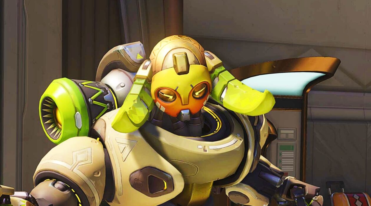 Overwatch 2 changes: Orisa, a giant mech, stares down the camera