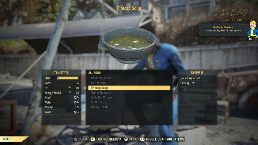 Fallout 76 tips cooking