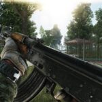 A soldier holding a gun in Escape from Tarkov
