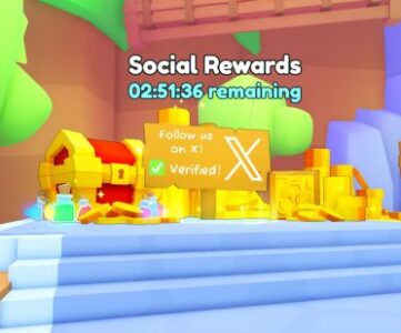 The social rewards spot used to get free diamonds in Pet Simulator 99.