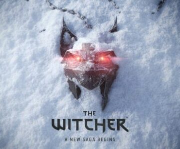 The Witcher 4 release date: the Witcher's wolf amulet is half covered in snow in the teaser image.