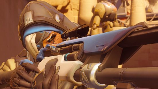 Best Overwatch 2 support heroes: Ana aiming down the sights of her biotic rifle