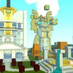 Architechtural marvels made with blocks in one of the best building games, Trove
