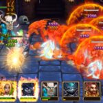 Best browser games: Hero Wars. Image shows a battle in progress between several large headed fantasy characters.