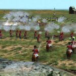 Best games like Age of Empires - a Napoleonic War battle with red coats firing guns in Empire Earth.