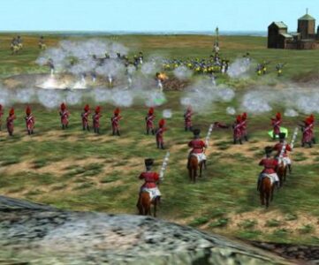 Best games like Age of Empires - a Napoleonic War battle with red coats firing guns in Empire Earth.