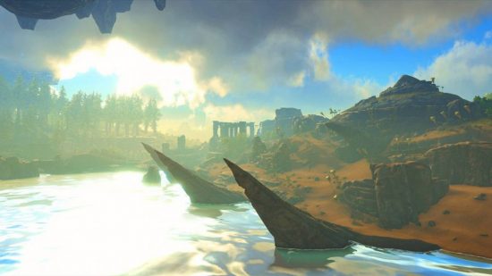 Best Ark Survival mods: A landscape view of the Thieves Island map in Ark Survival Evolved.