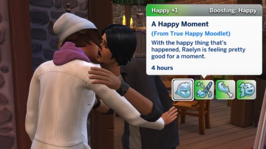 Sims 4 mods: Meaningful stories, a couple kiss and share "a happy moment"