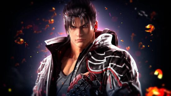 Jin Kazama is the main protagonist of the Tekken 8 roster and is wearing a bomber jacket.