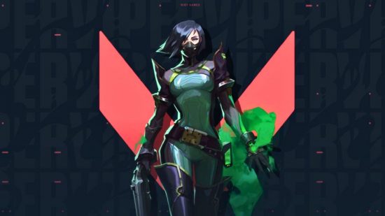 Valorant tier list: Viper, an s-tier agent, stands facing forward, a green toxic mist behind her which matched her green outfit and mask.